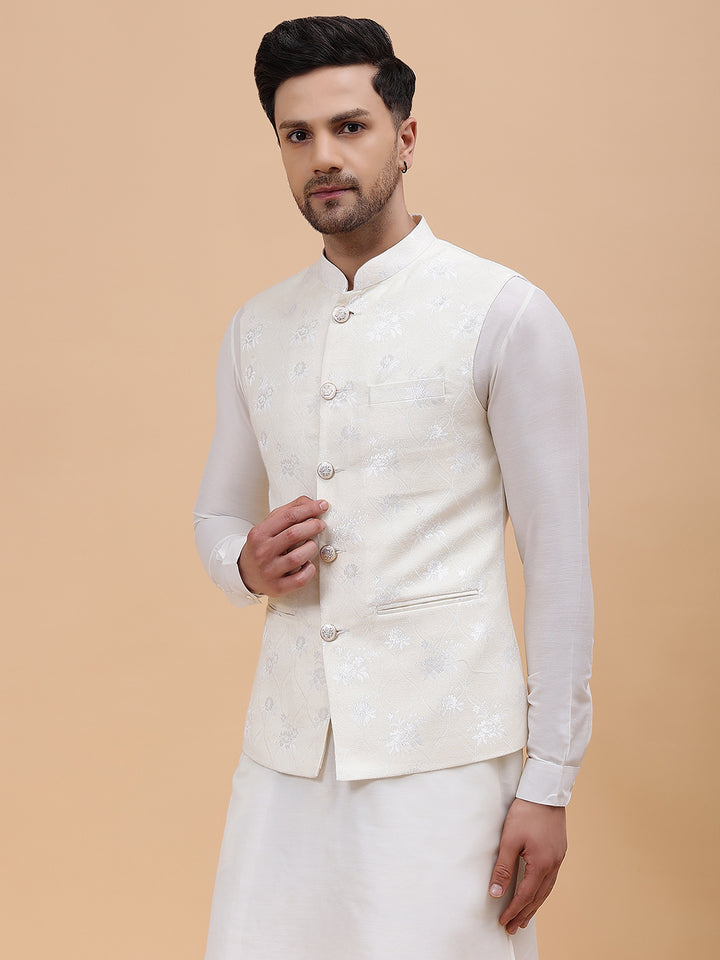 Woven Jacquard Nehru Jacket