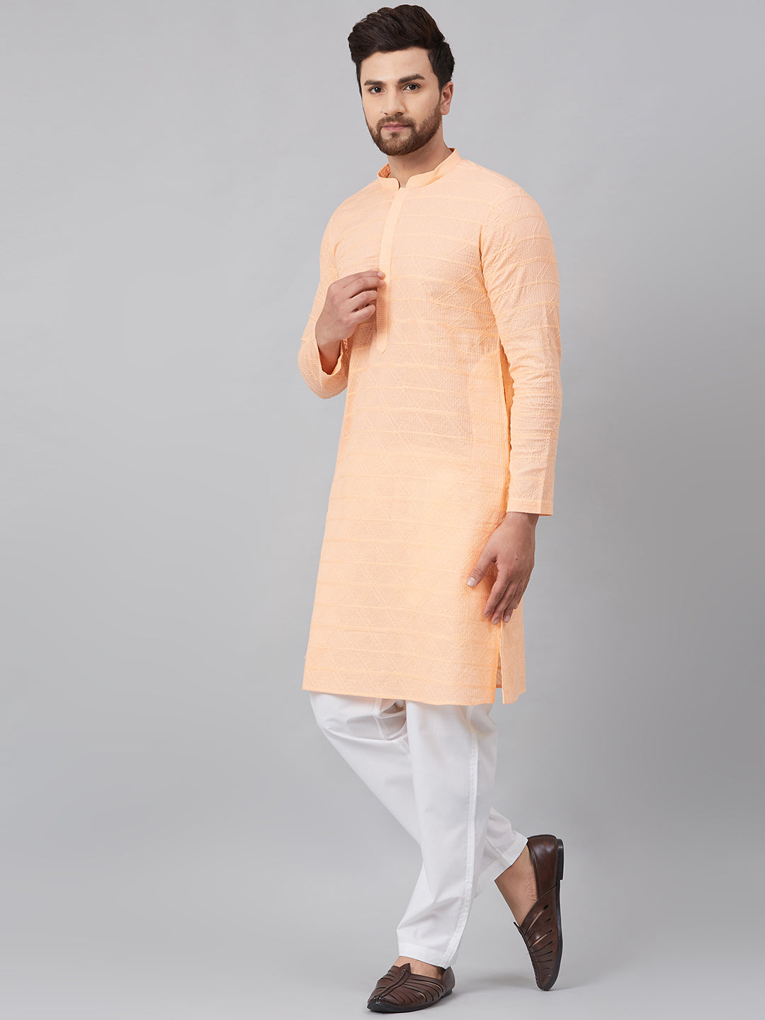 Chikankari Embroidered Straight kurta with Pyjama