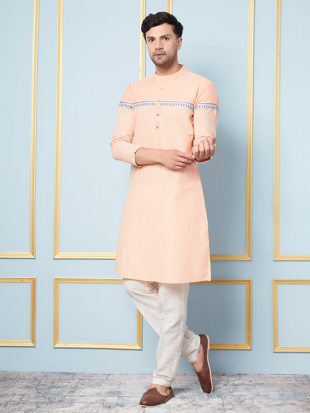 Woven Straight Cotton Kurta