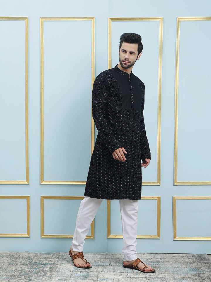 Printed Pure Cotton Straight Kurta with Pyjama