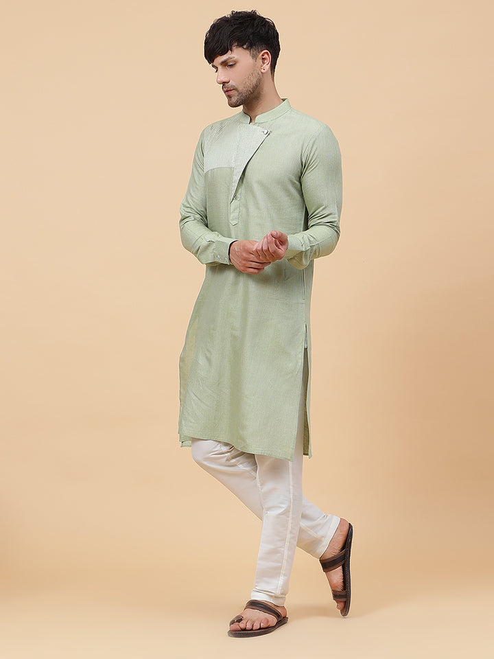 Woven Striped Straight Kurta With Pyjama