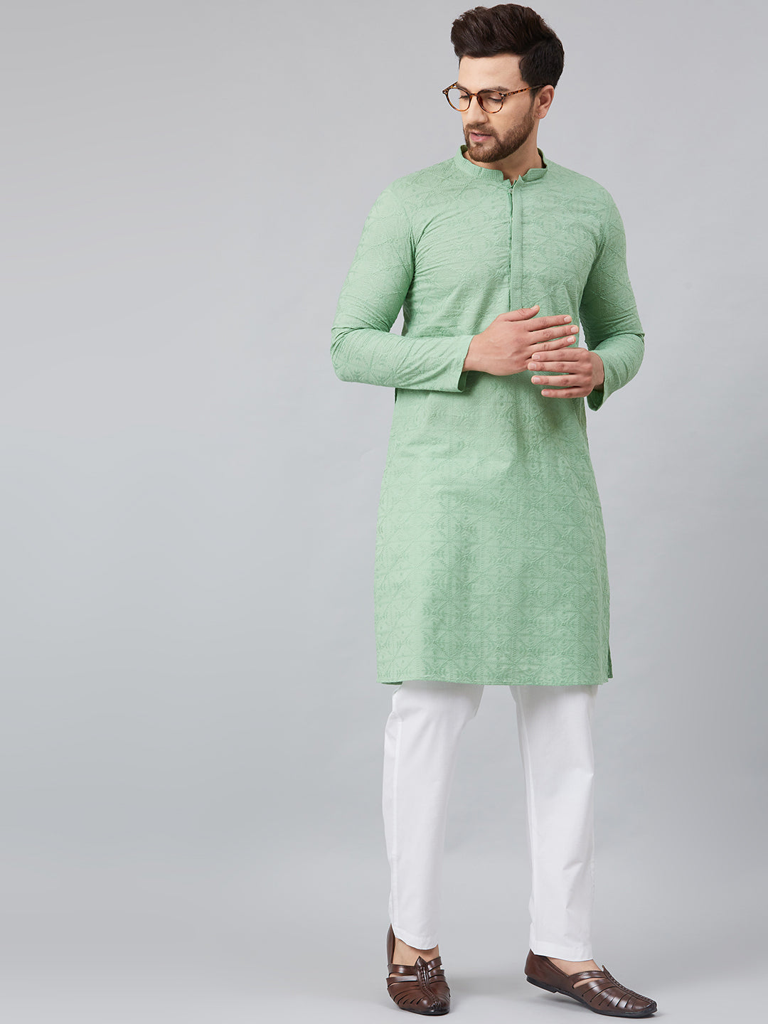 Chikankari Embroidered Straight kurta