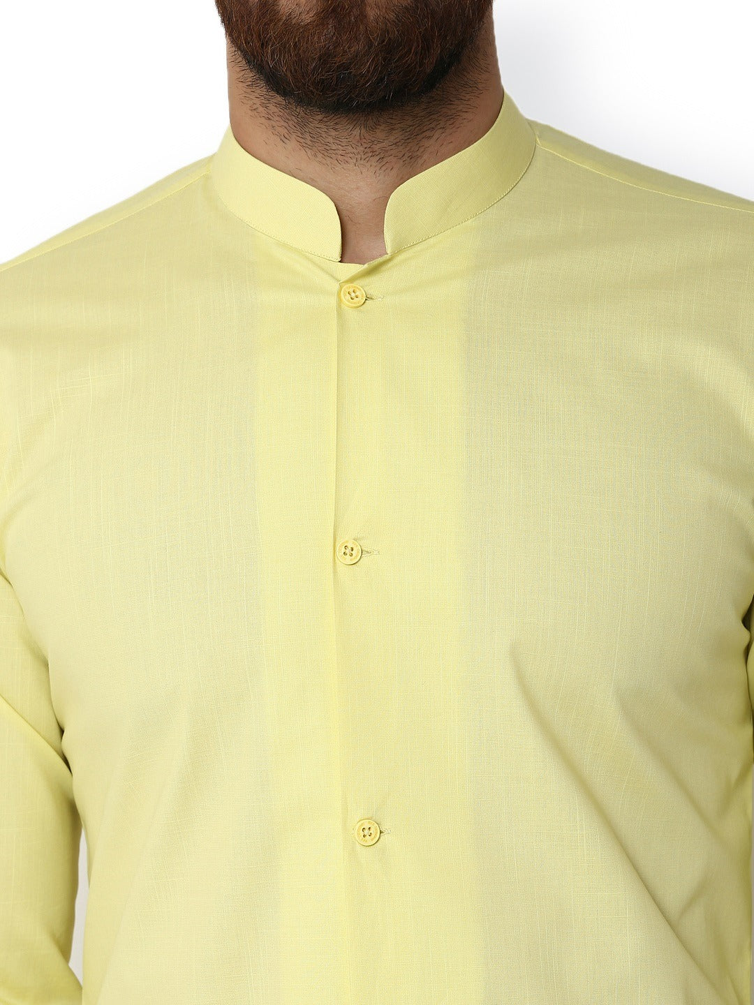 Yellow Solid Straight Asymmetric Kurta