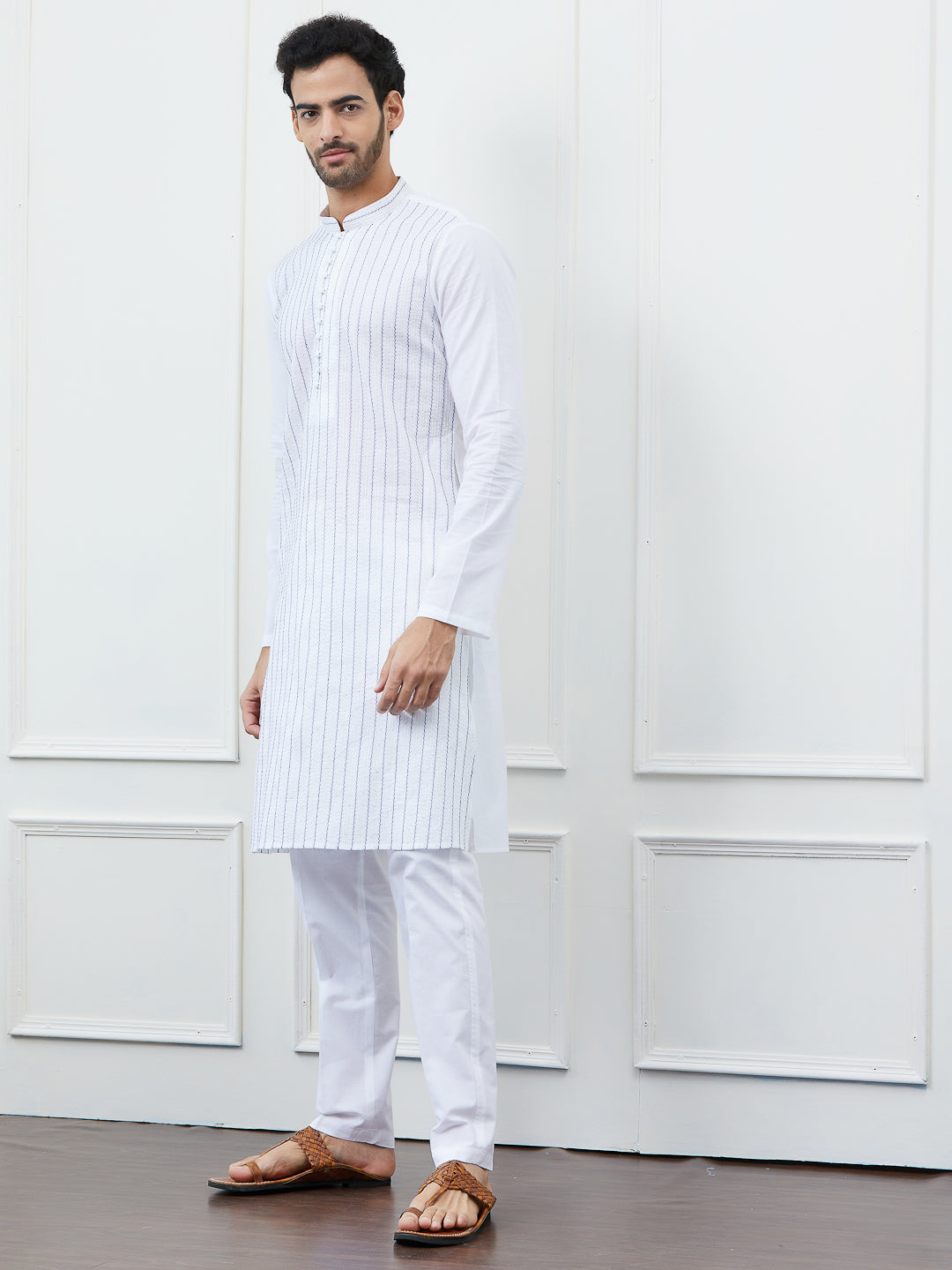 Sequin and Thread Work Pure Cotton Kurta