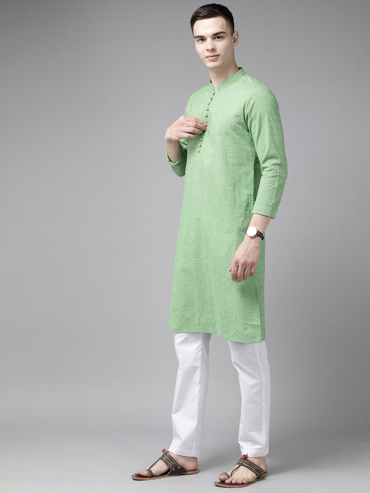 Pure Cotton Chikankari Embroidered Straight kurta