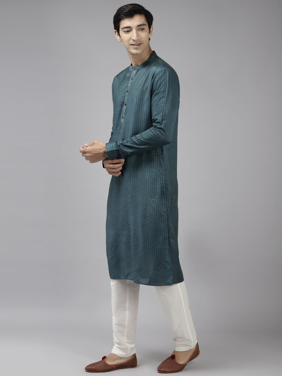 Silk Woven Straight kurta with Pyjama