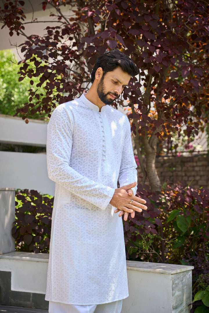 Pure Cotton Chikankari Embroidered Straight kurta