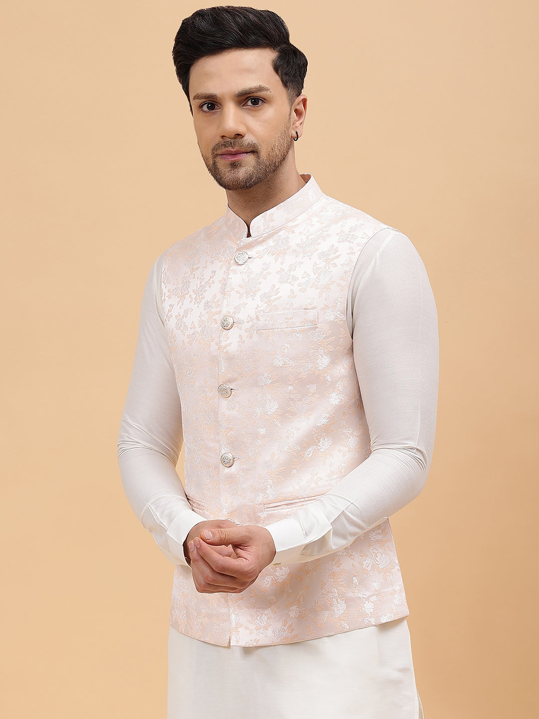 Woven Jacquard Nehru Jacket