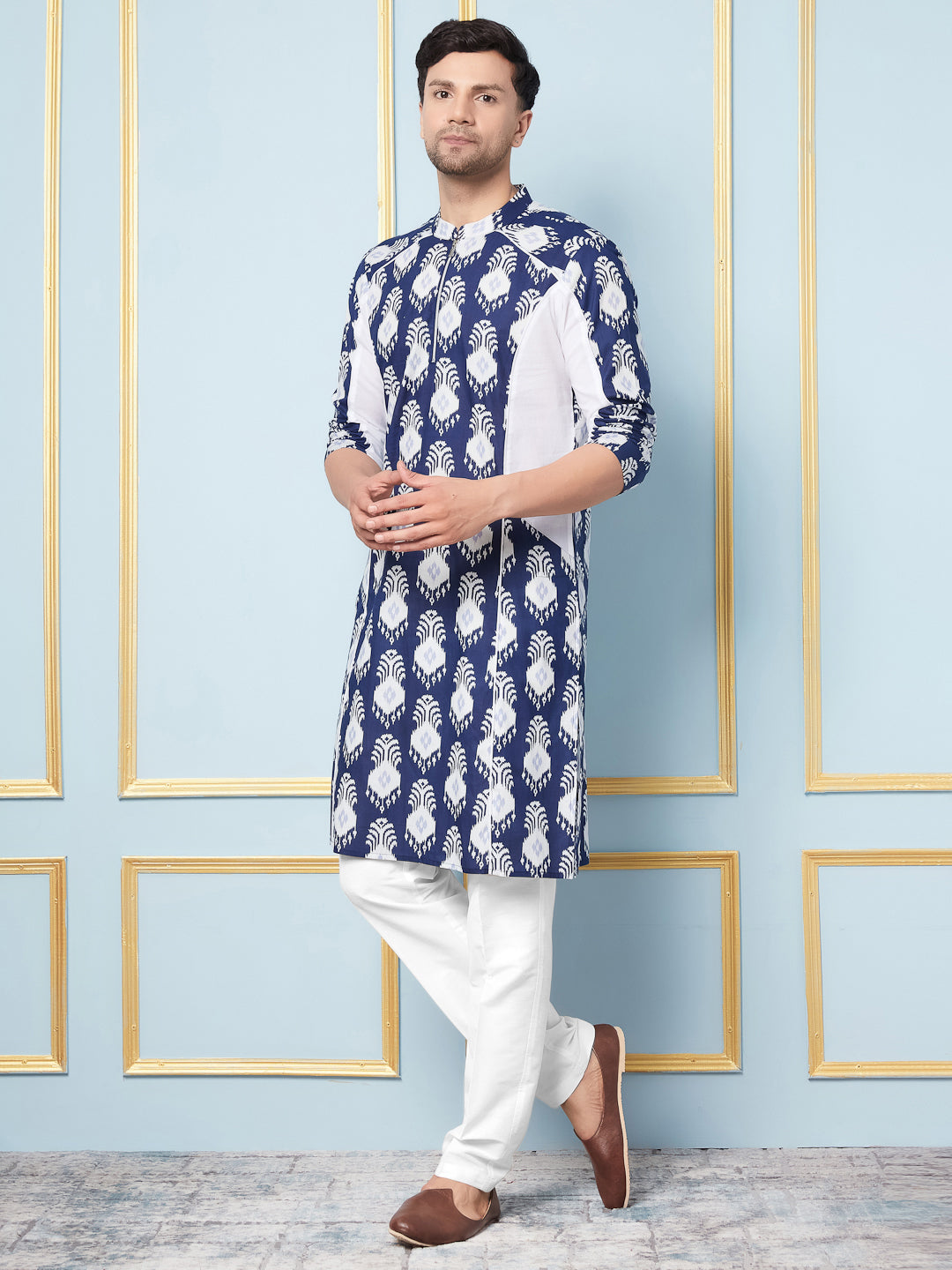 Ikat Printed Cotton Kurta