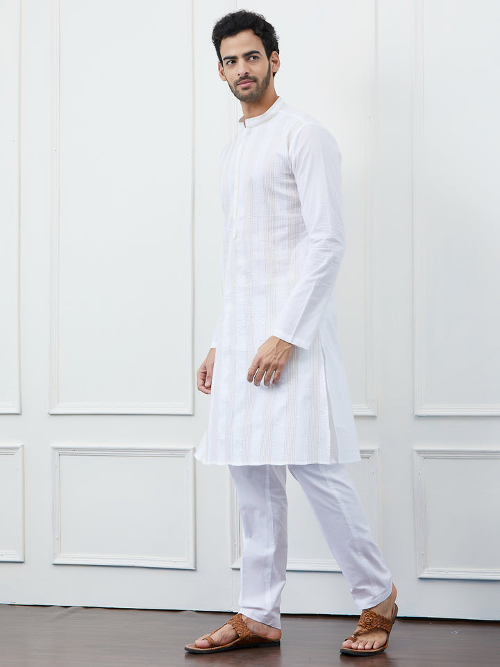 Thread Work Pure Cotton Kurta with Pyjama