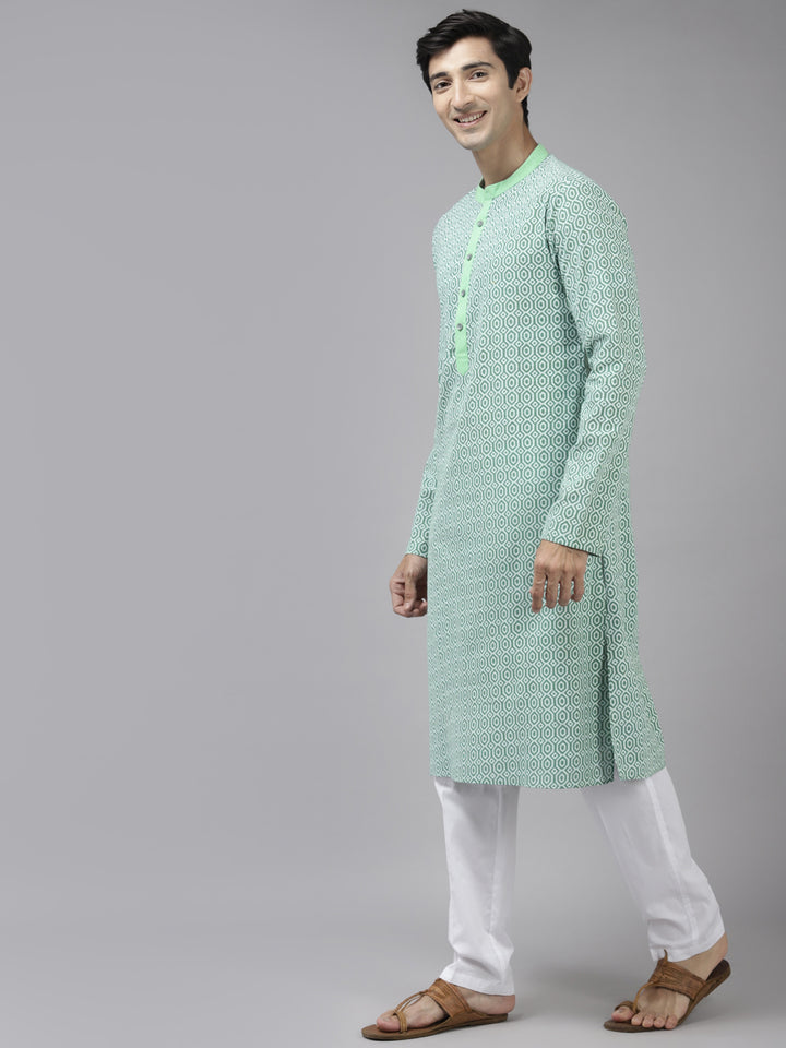 Printed Pure Cotton Straight kurta with Pyjama