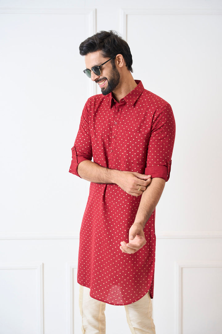 Pure Cotton Printed Pathani Kurta