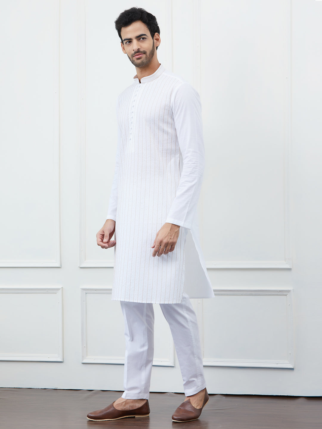 Sequin and Thread Work Pure Cotton Kurta