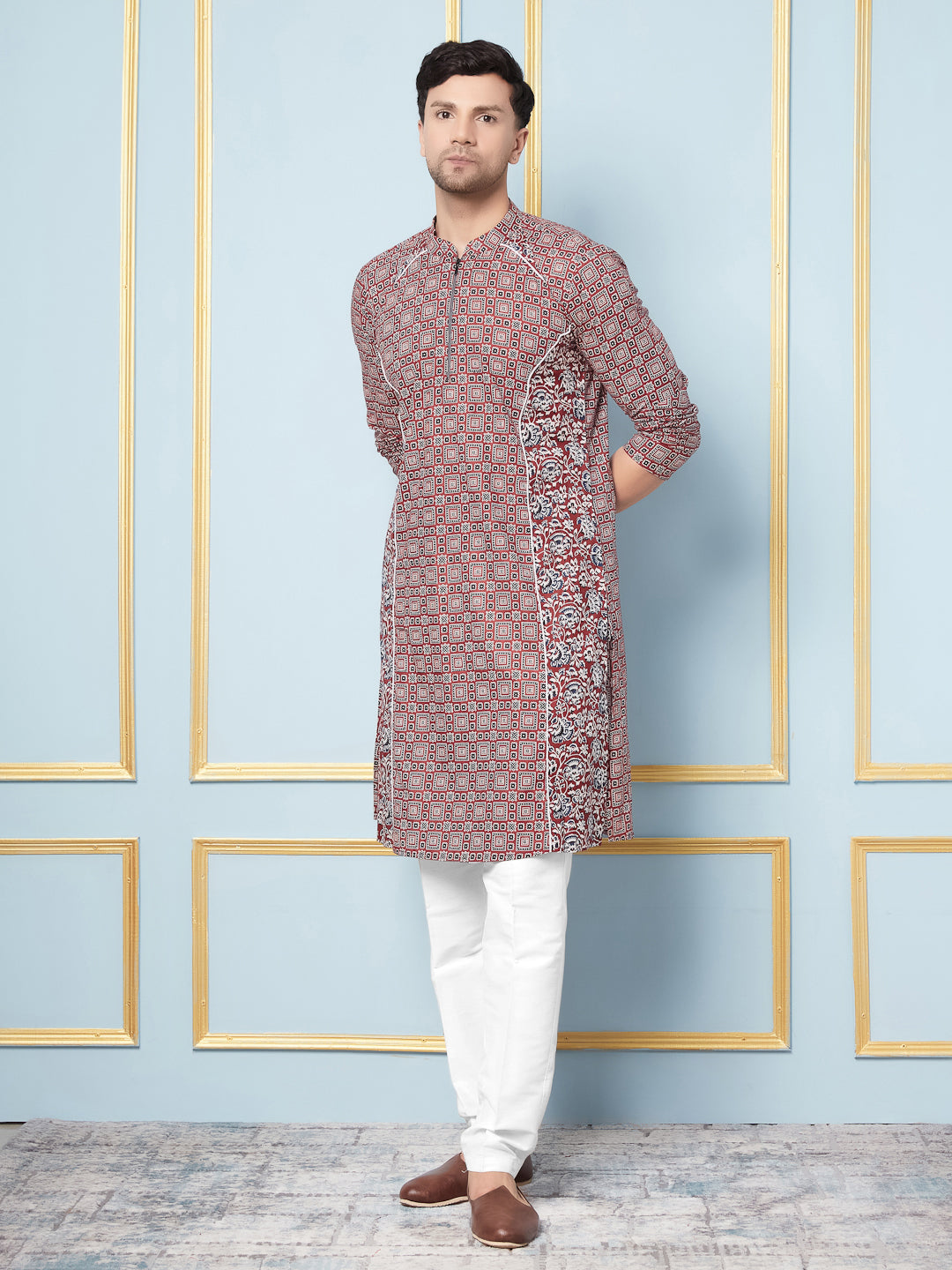 Ajrakh Printed Cotton Kurta