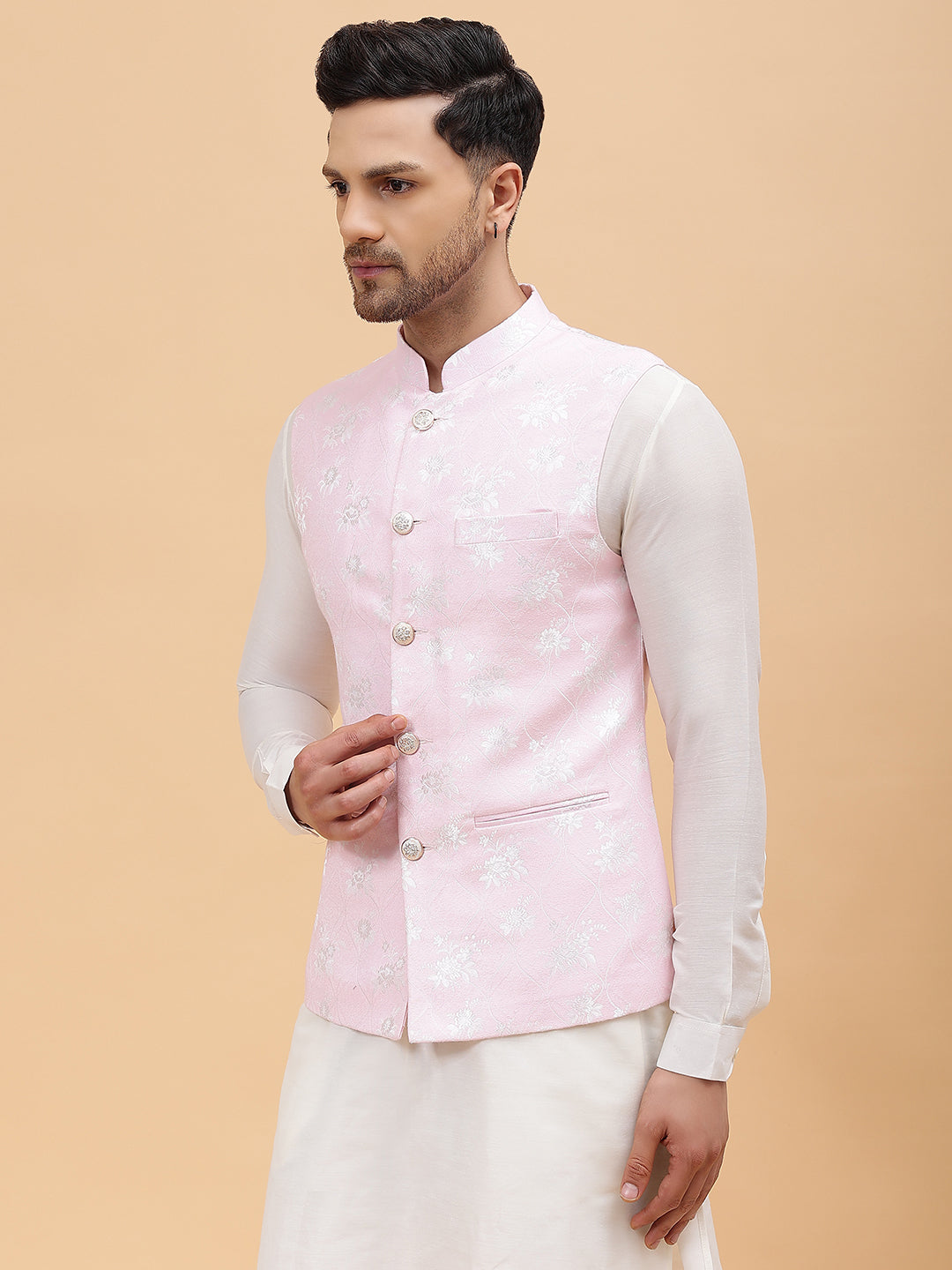 Woven Jacquard Nehru Jacket