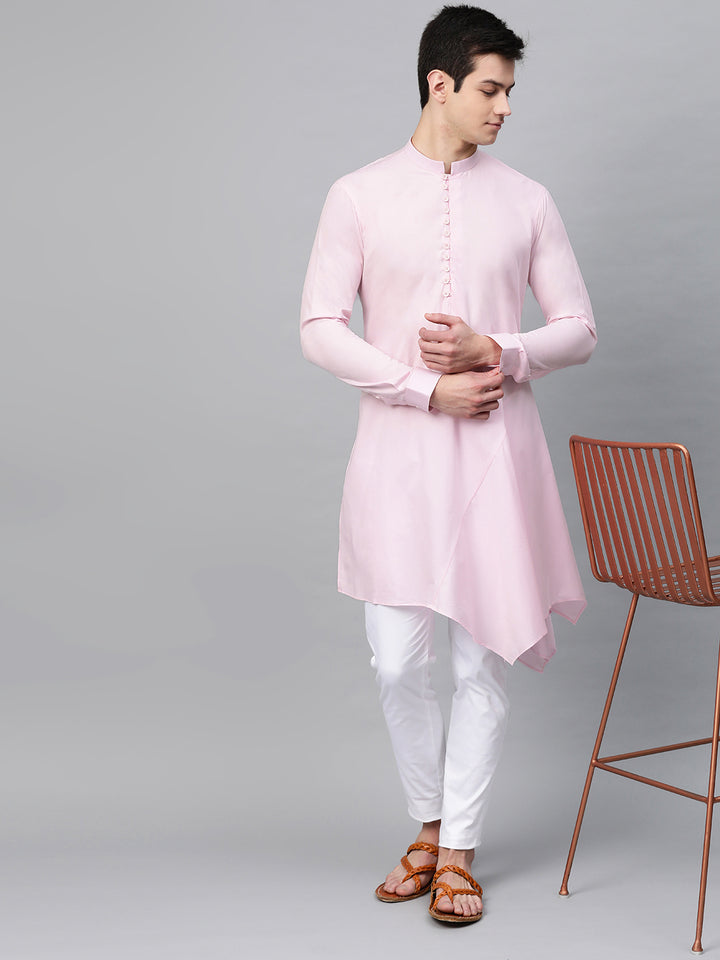 Plain Solid Asymmetrical Kurta with Pyjama