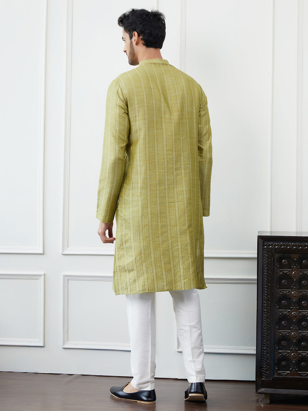 Thread Worked Pure Cotton Straight Kurta with Pyjama