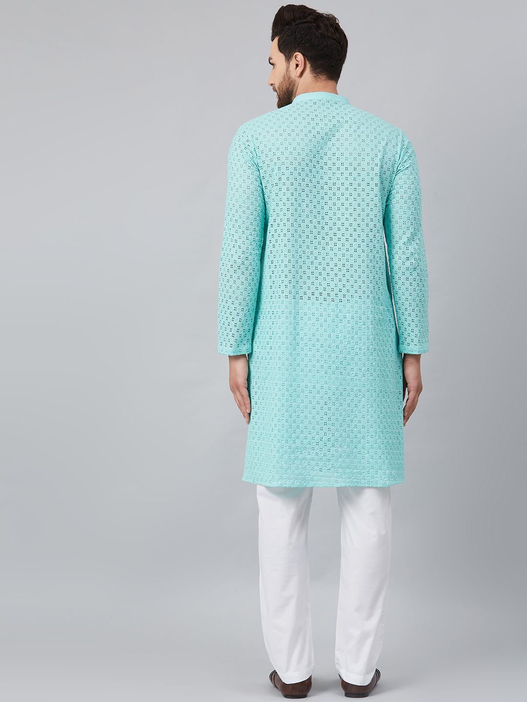 Chikankari Embroidered Straight kurta with Pyjama