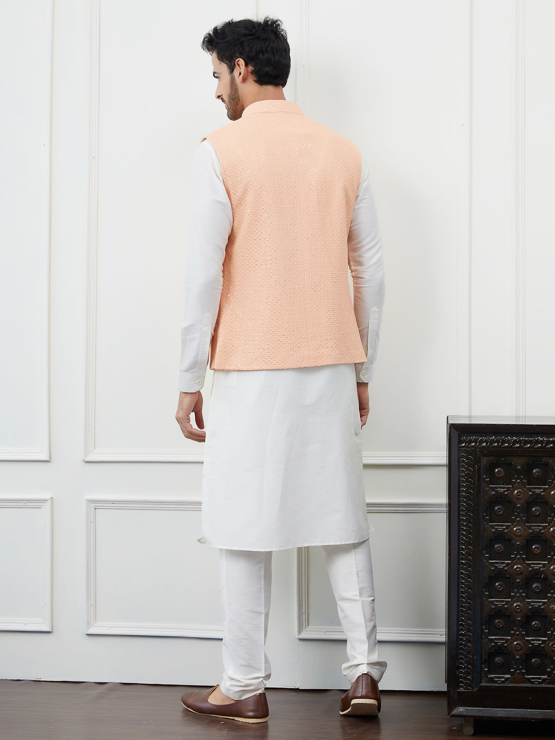 Sequins Embroidered Nehru Jacket