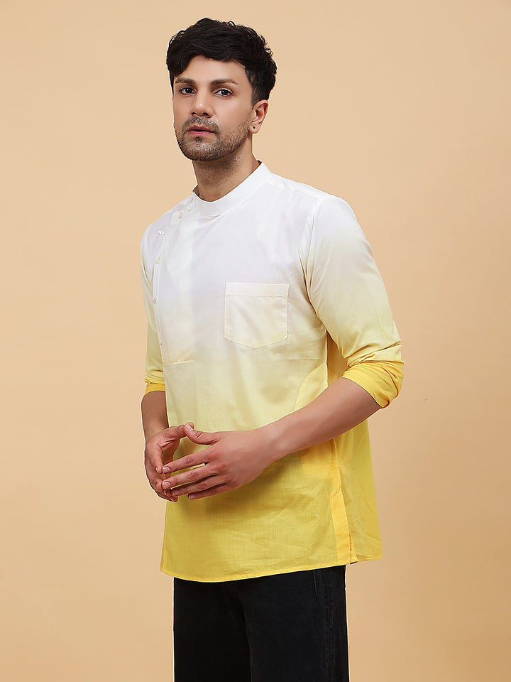 Ombre Dyed Pure Cotton short Kurta