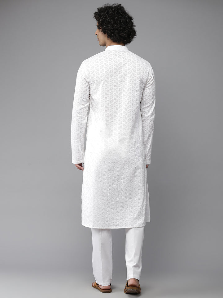 Chikankari Embroidered Straight kurta with Pyjama