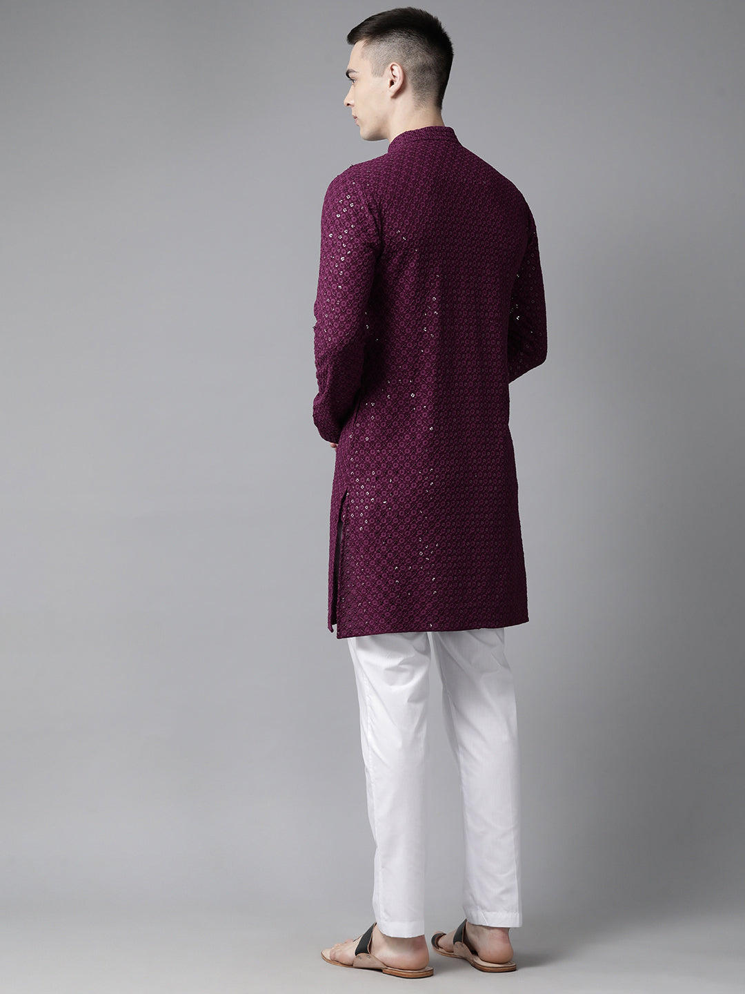 Sequins Embroidered Rayon Kurta With pyjama