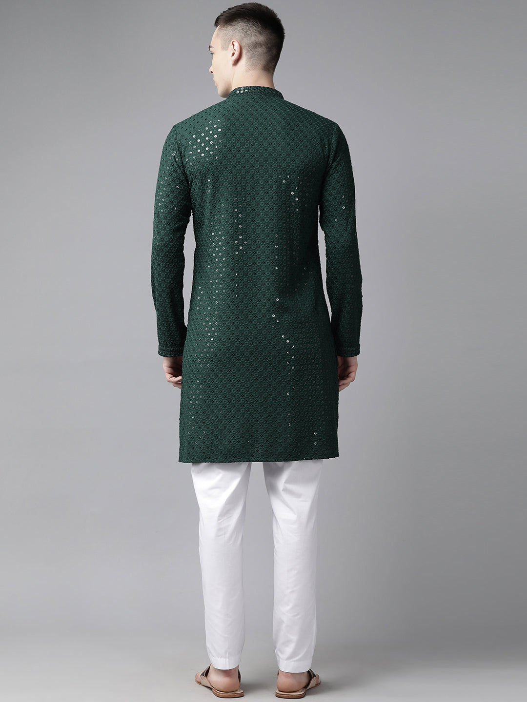 Sequins Embroidered Rayon Kurta With pyjama