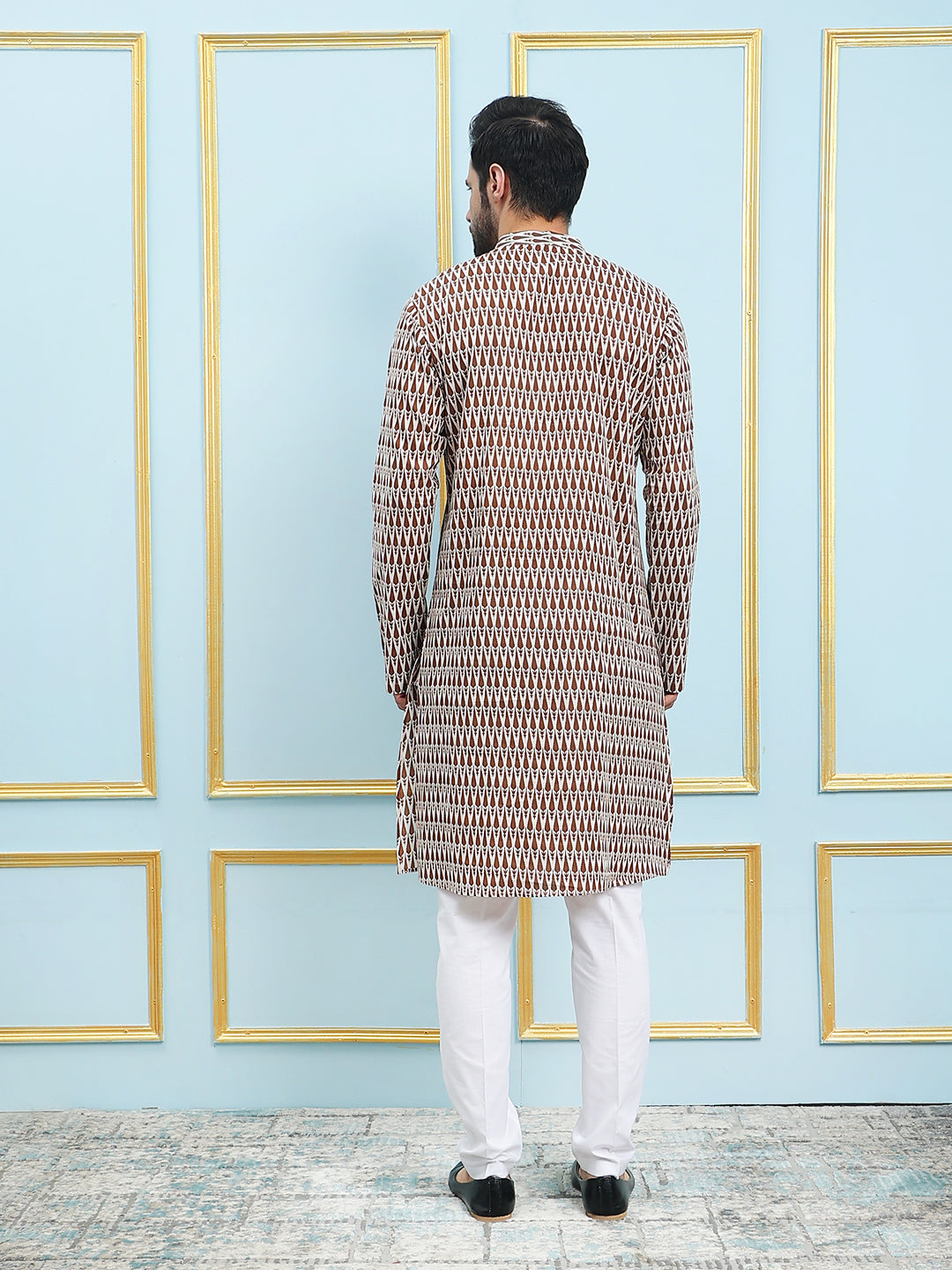 Printed Pure Cotton Straight Kurta with Pyjama