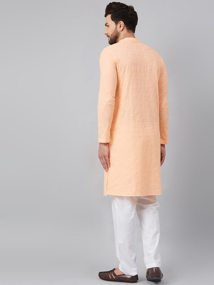 Chikankari Embroidered Straight kurta with Pyjama