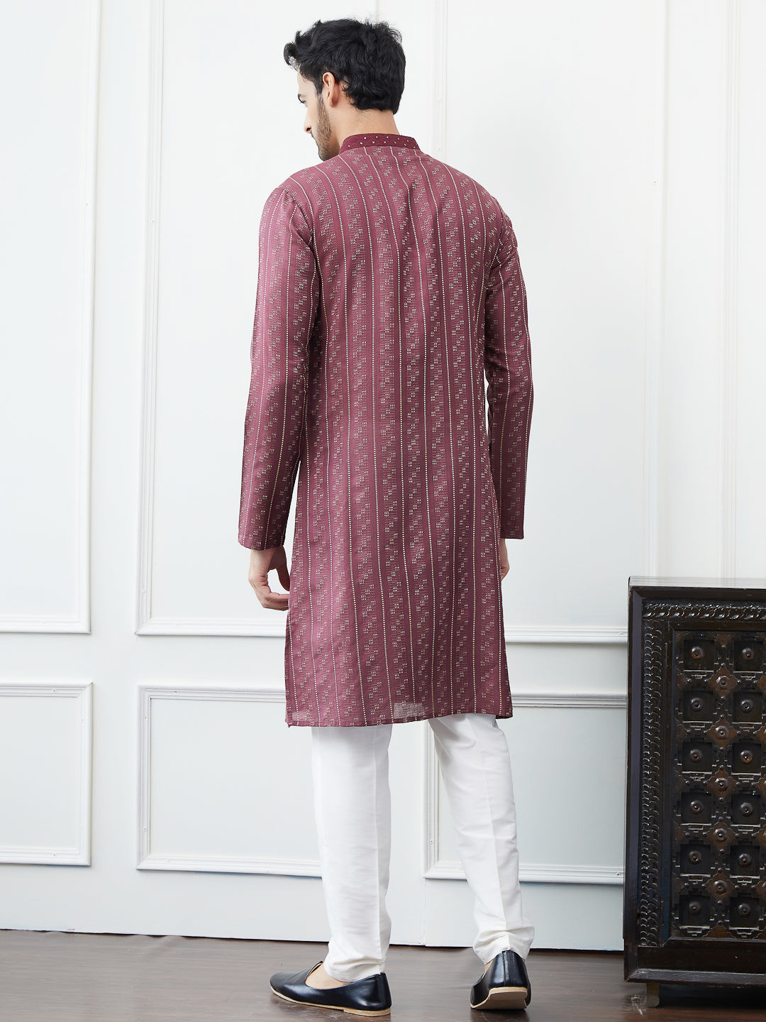 Embroidered Sequin and Thread Worked Straight Kurta with Pyjama