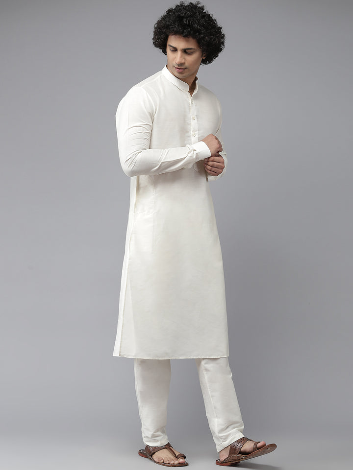 Solid Kurta With Pyjama & Jacquard Nehru Jacket