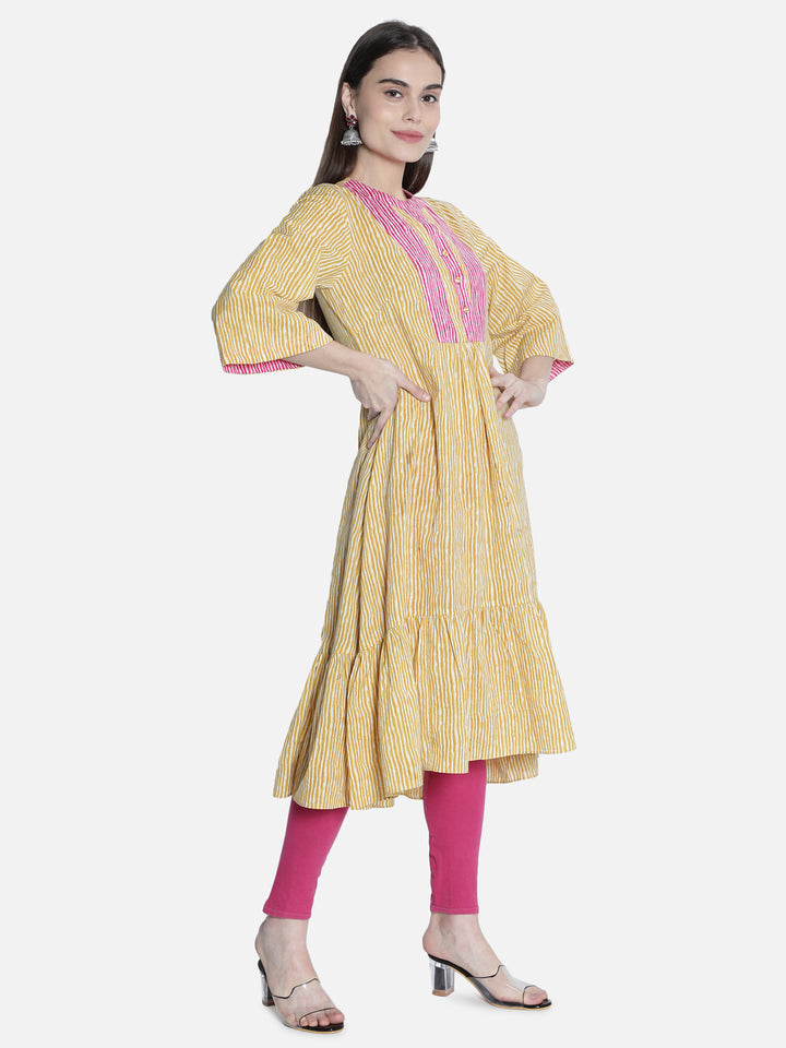 Printed Fit and Flared Kurta