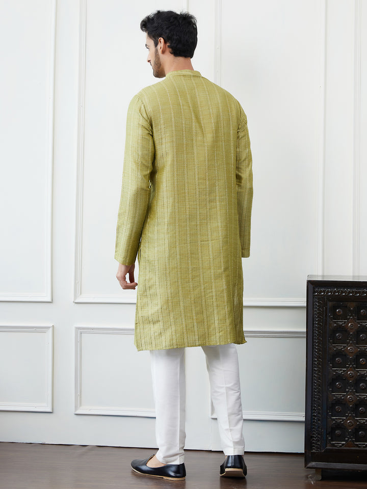 Thread Worked Pure Cotton Straight Kurta