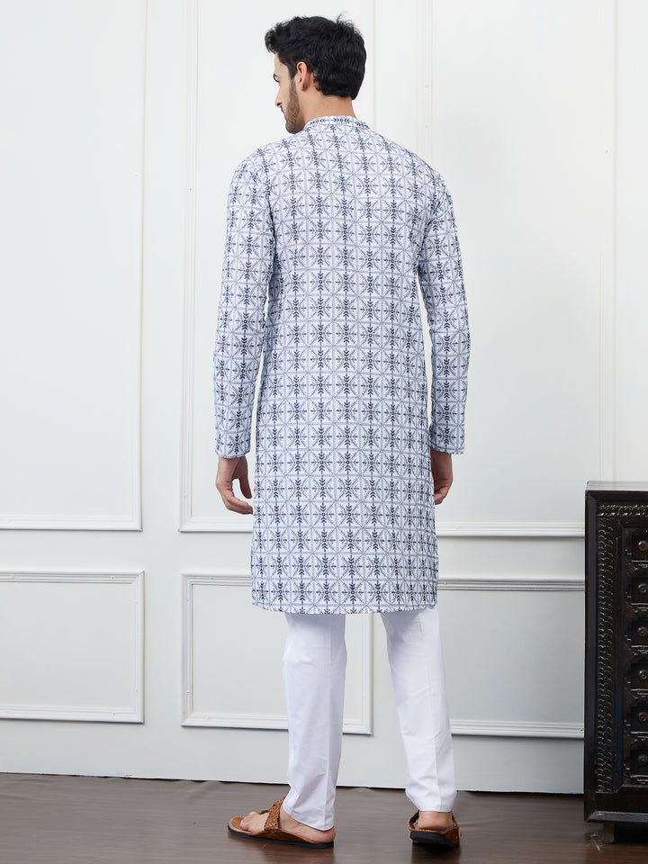 Embroidered Pure Cotton Straight Kurta