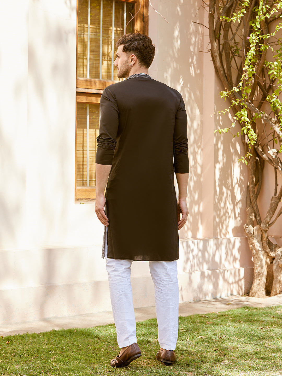 Thread Worked Pure Cotton Straight Kurta