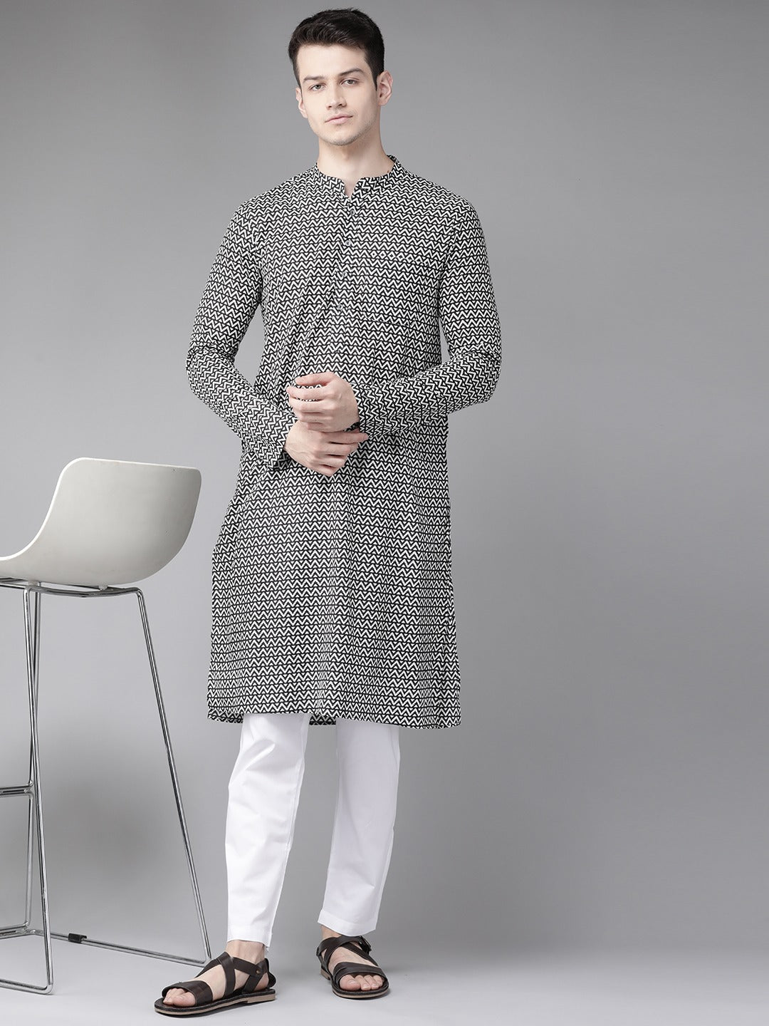 Printed Straight kurta with pyjama