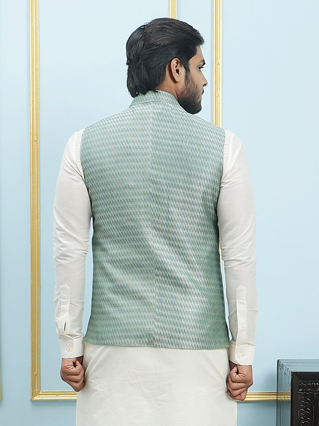 Woven Jacquard Nehru Jacket