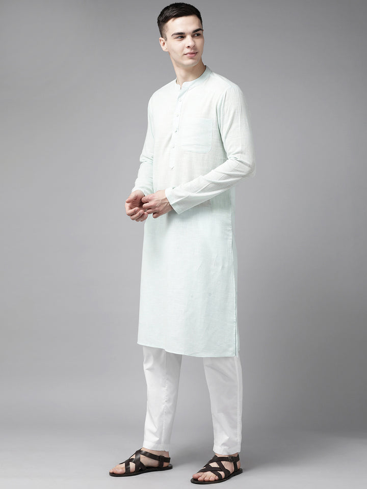 Pure Cotton Kurta with Pyjama & Printed Nehru Jacket