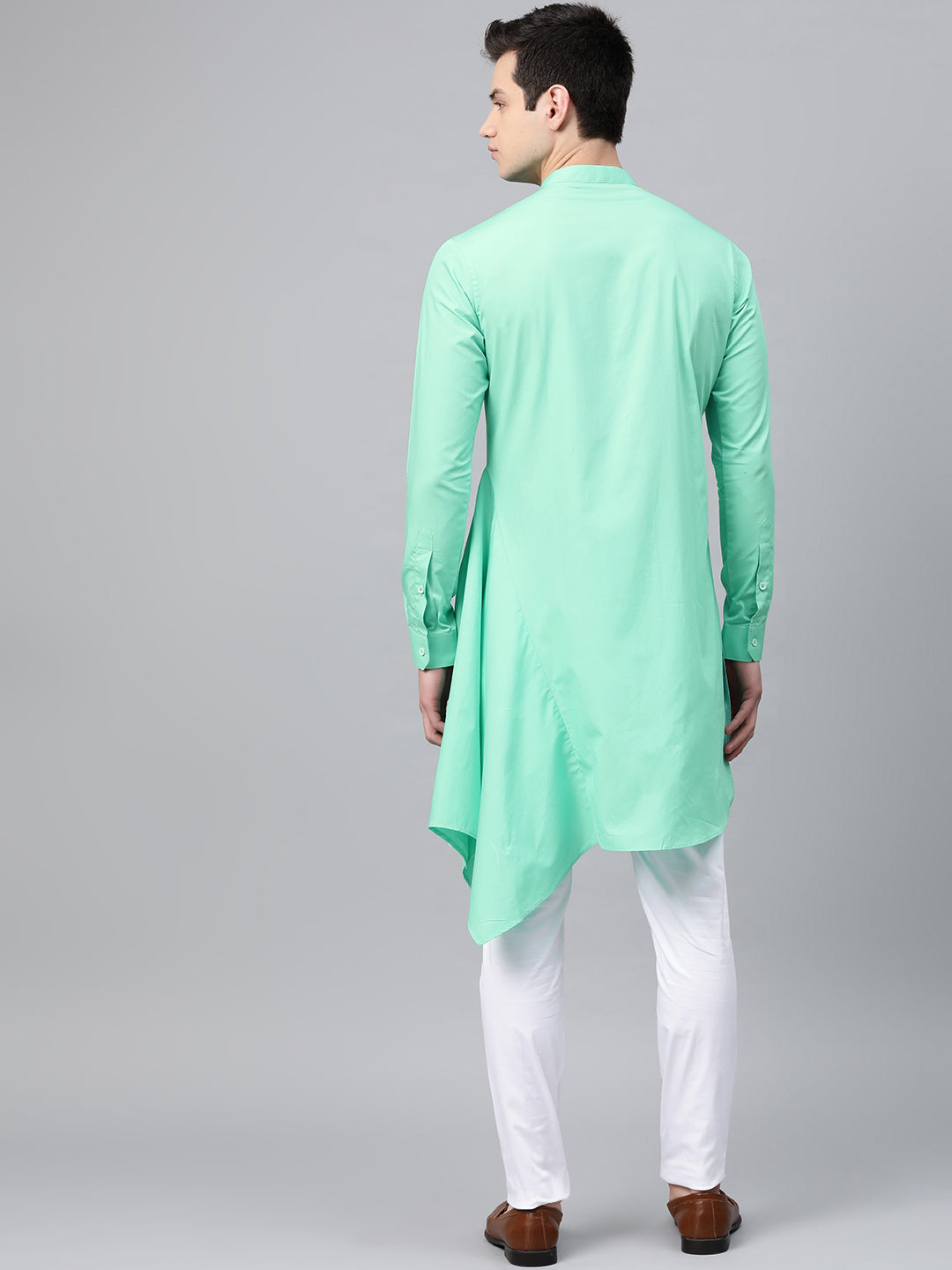 Plain Solid Asymmetrical Kurta with Pyjama