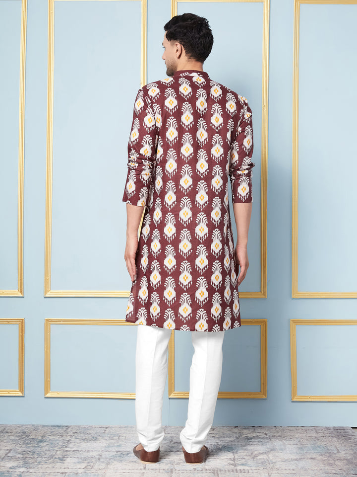 Ikat Printed Cotton Kurta