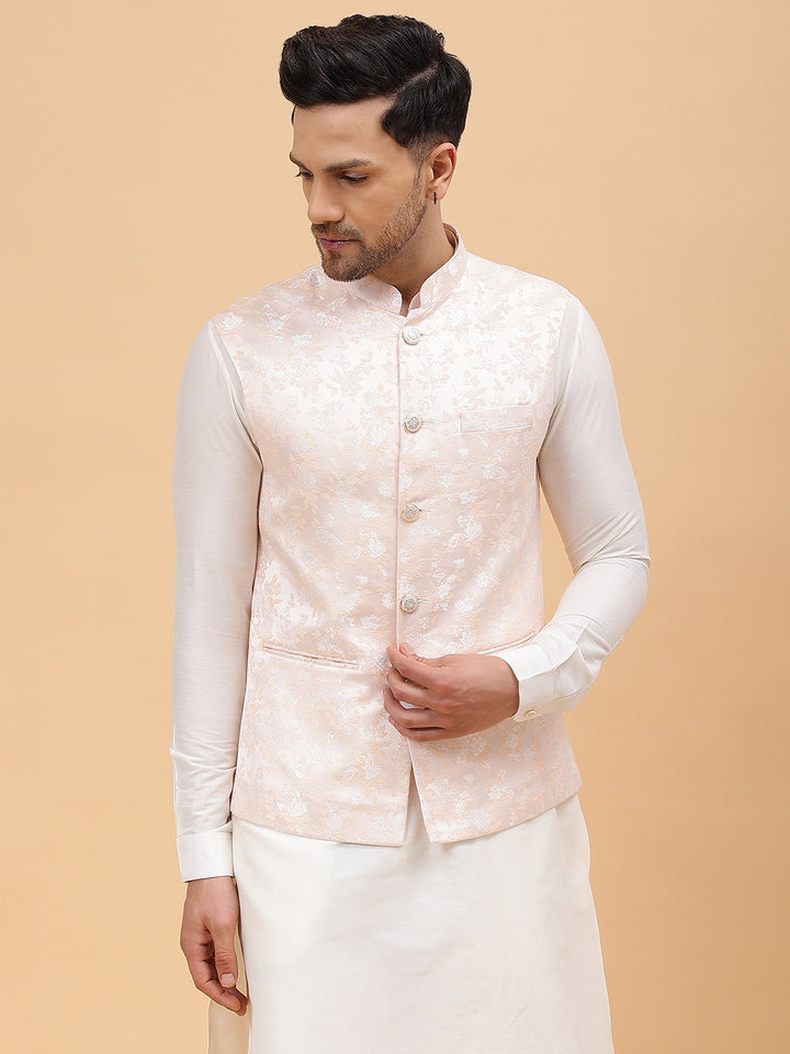 Woven Jacquard Nehru Jacket