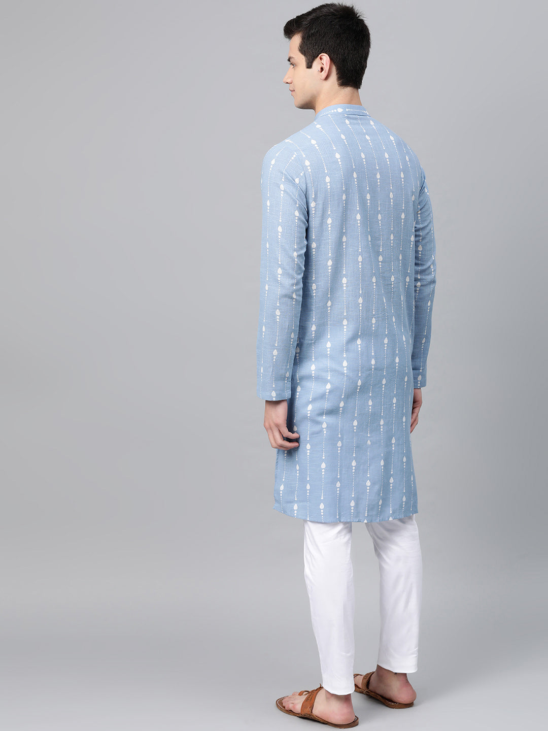 Blue Printed Straight Kurta