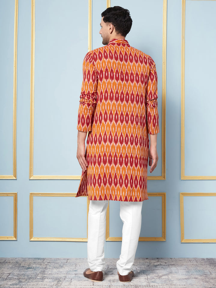 Ikat Printed Cotton Kurta