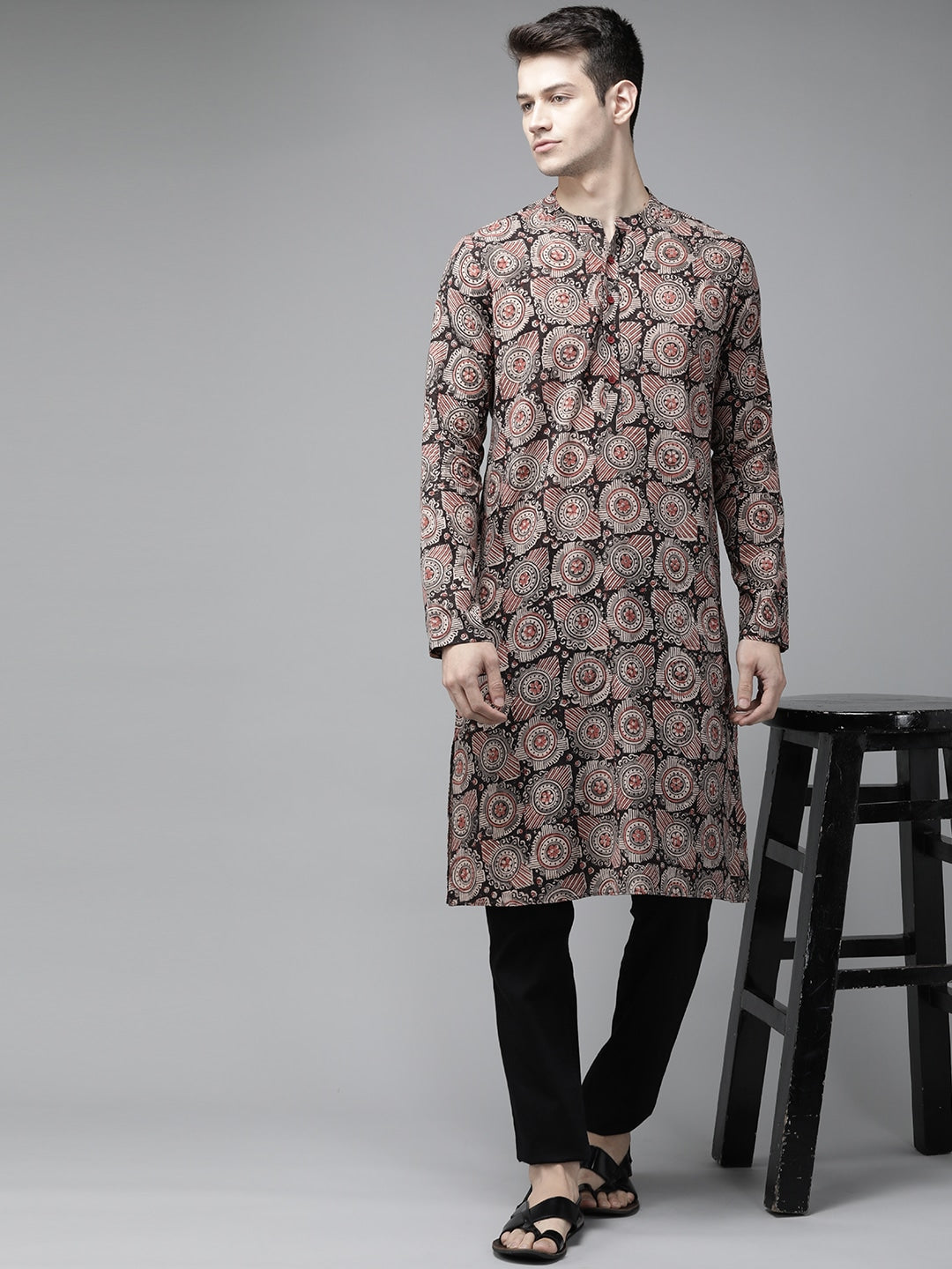 Handcrafted Block printed Kalamkari straight Sustainable kurta