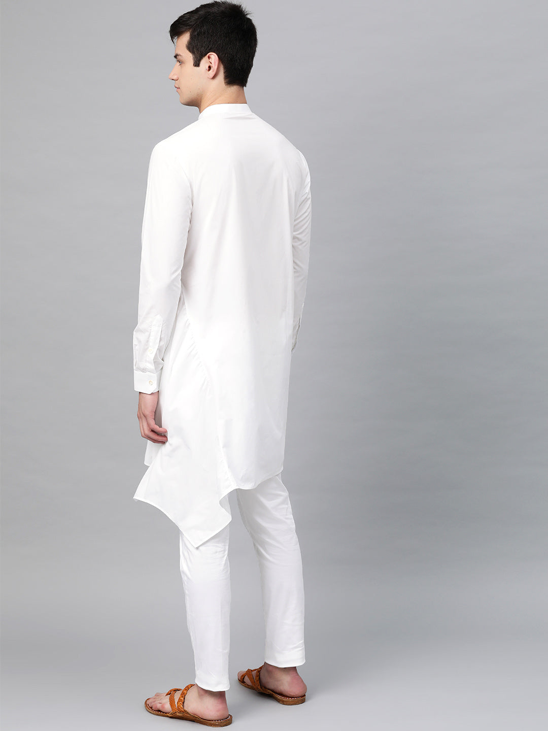 Plain Solid Asymmetrical Kurta with Pyjama