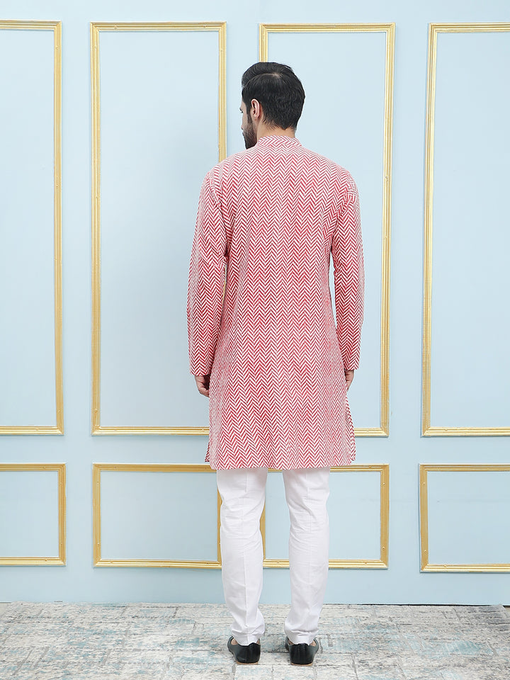 Printed Pure Cotton Straight Kurta with Pyjama