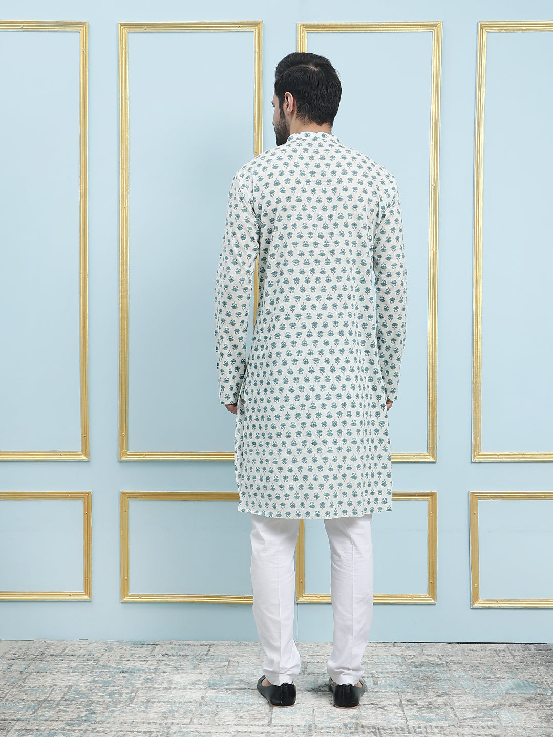 Printed Pure Cotton Straight Kurta with Pyjama