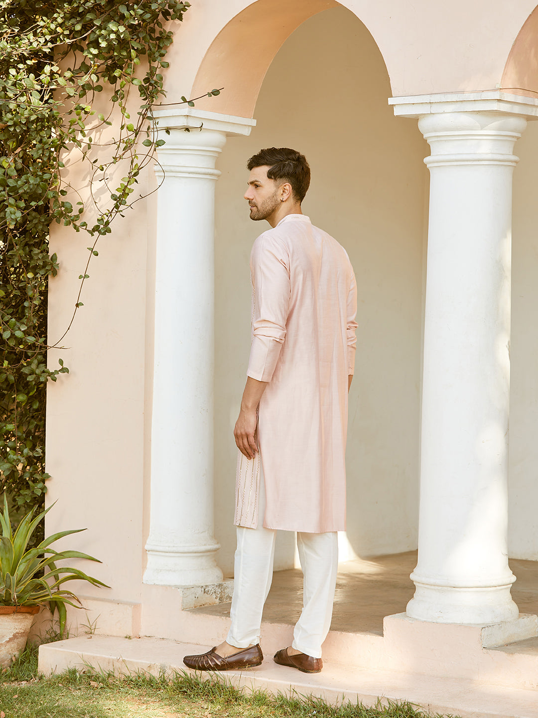 Sequins Embroidered Pure Chanderi Silk Straight Kurta