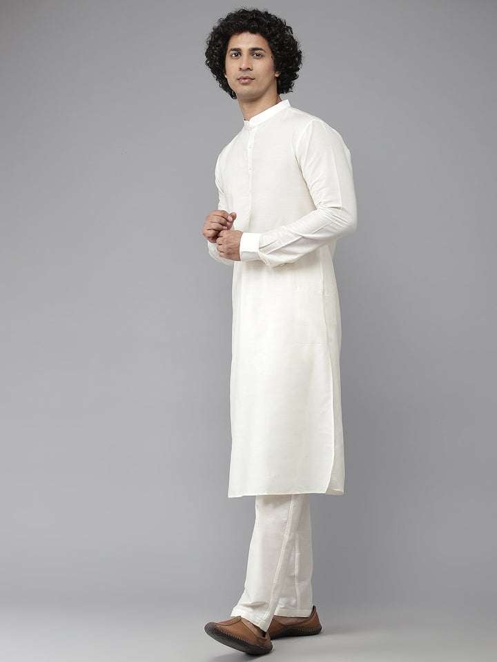 Solid Kurta With Pyjama & Jacquard Nehru Jacket