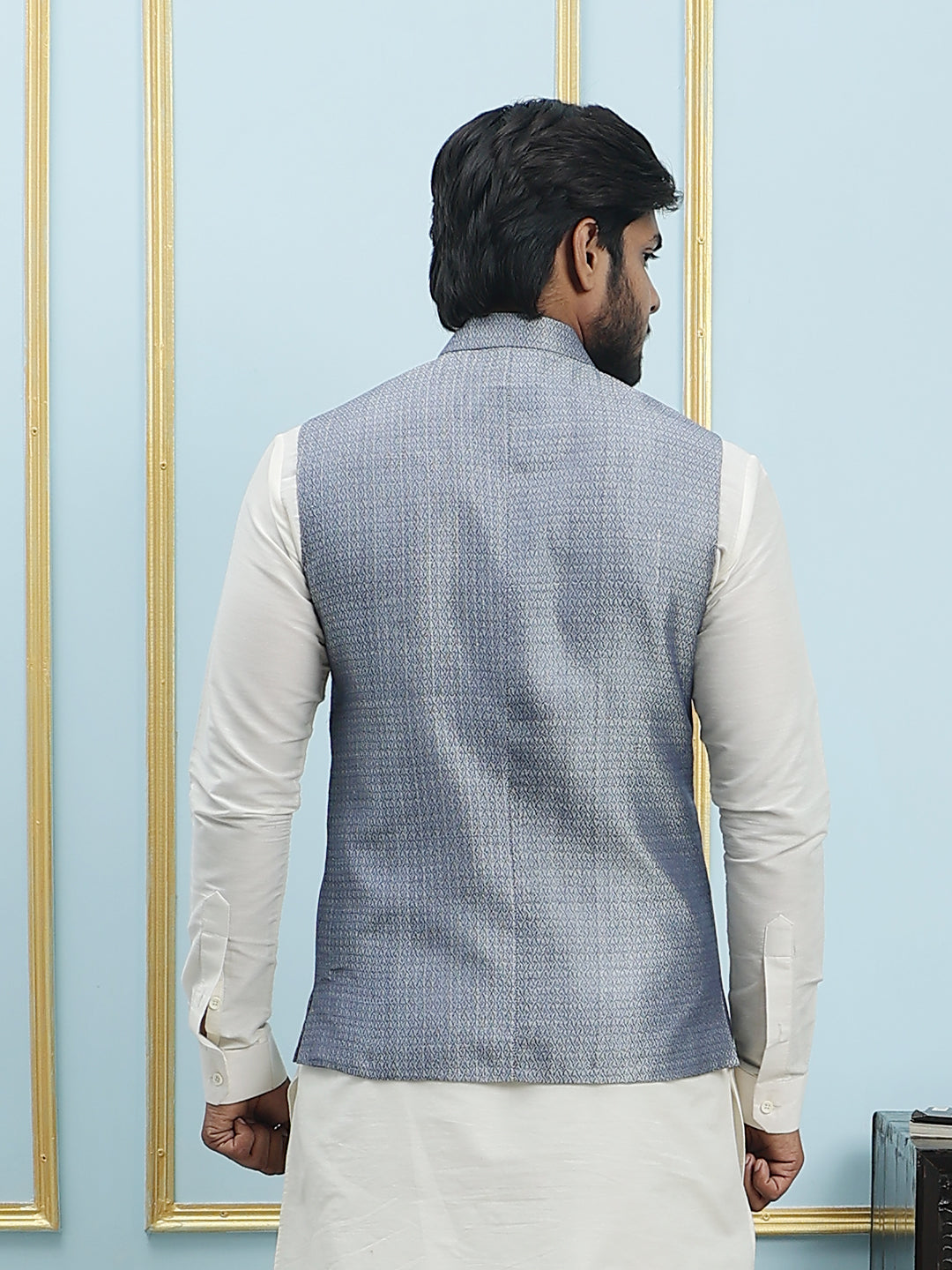 Woven Jacquard Nehru Jacket